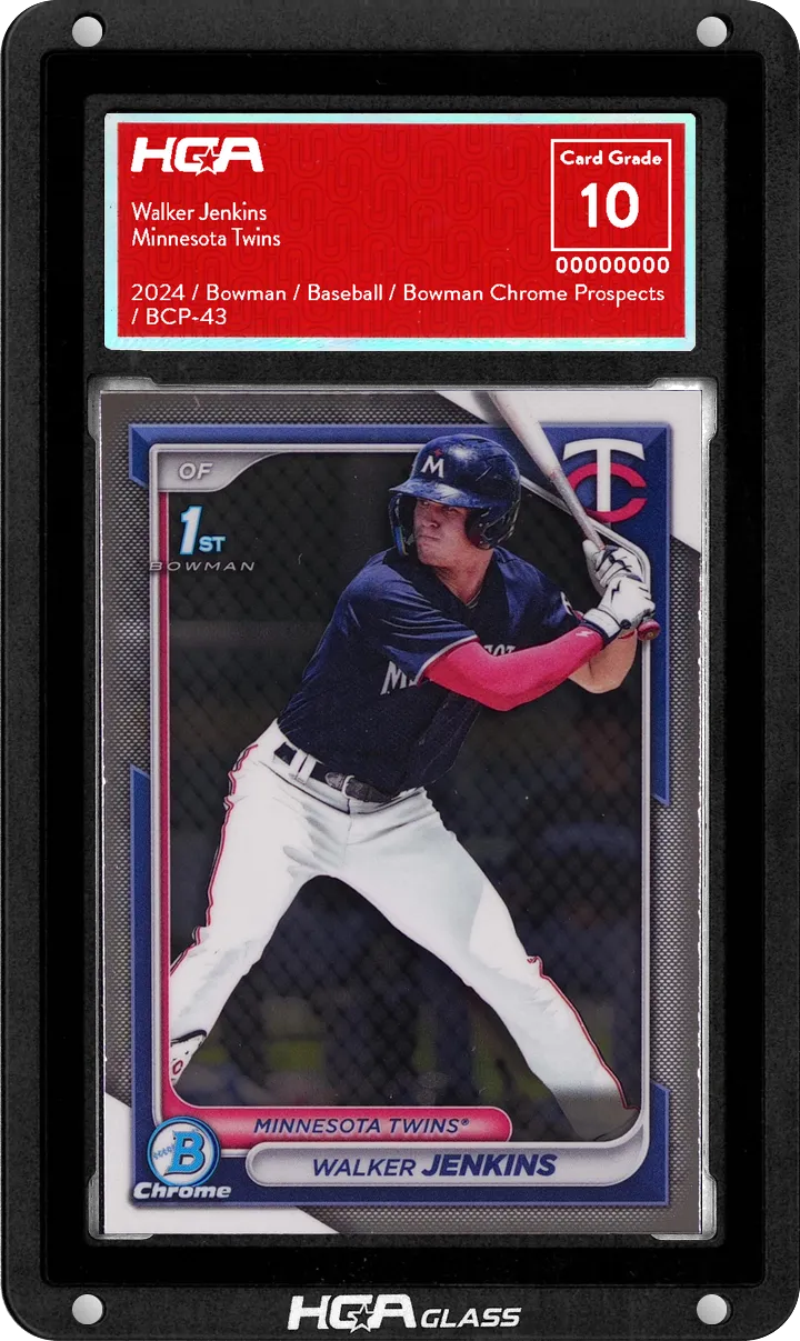 HGA Glass slab: Walker Jenkins, Minnesota Twins, graded 10